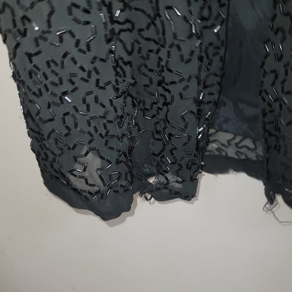 Niteline Della Roufogali Black & Gold Beaded & Sequined Evening Gown Size 14 - Picture 5 of 6